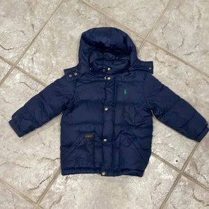Polo Ralph Lauren Goose Down Blue Jacket Coat Toddler Size 4 Soft Warm